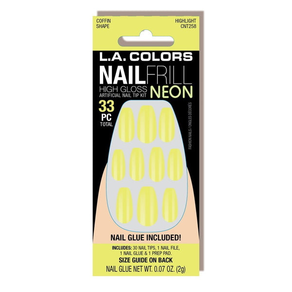 LAC - CNT258~262 : Nail Frill Neon Artificial Nail Tip Kit 3 PC - CosmeticholicL.A. COLORSLACCNT258NailsCNT258 HighlightLAC - CNT258~262 : Nail Frill Neon Artificial Nail Tip Kit 3 PC