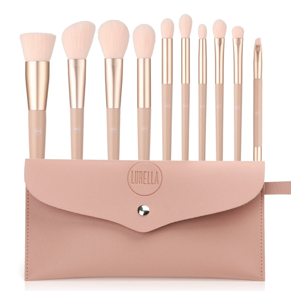 LUR - Blushing 10 PC Brush Set : 1 SET - CosmeticholicLurellaTools & BrushesLurella Blushing 10 Piece Brush Set Cosmetic Wholesale - Cosmeticholic
