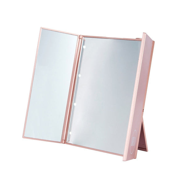 LUR - J02Rosegold : LED Kickstand Mirror - Royal Rose Gold - CosmeticholicLurellaLURJ02RoyalRoseGoldTools & BrushesLUR - J02Rosegold : LED Kickstand Mirror - Royal Rose Gold