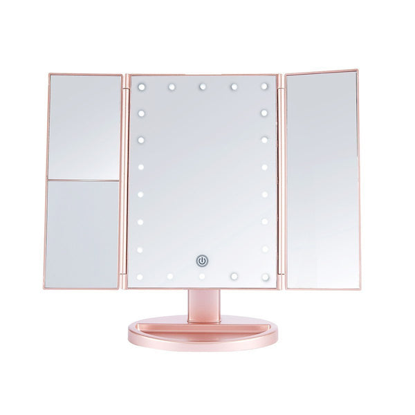 LUR - J08ROSEGOLD : LED Desktop Mirrow - RAMBUNCTIOUS ROSE - CosmeticholicLurellaLURJ08ROSEGOLDTools & BrushesLUR - J08ROSEGOLD : LED Desktop Mirrow - RAMBUNCTIOUS ROSE