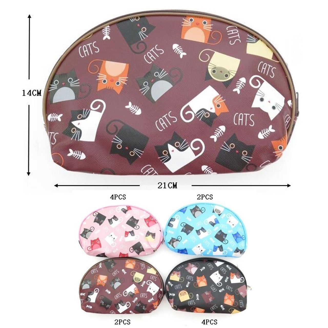 MK - Cats Print Cosmetic & Toiletry Bags BA1855 1DZ - CosmeticholicCosmeticholicMKBA1855fashion accessoriesMK - Cats Print Cosmetic & Toiletry Bags BA1855 1DZ