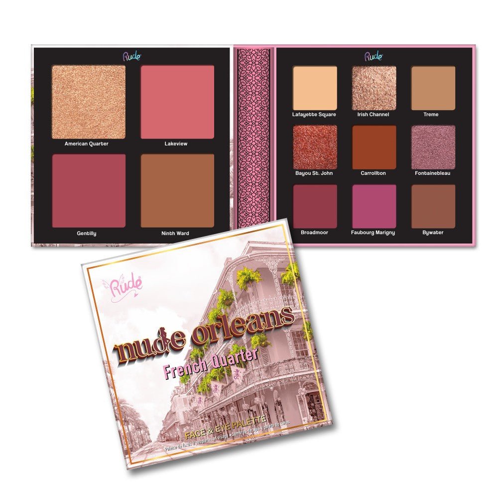 RU - 21048 Nude Orleans Face & Eye Palette : 4 PC - CosmeticholicRudeRU21048EyesRude 21048 Nude Orleans Face & Eye Palette Wholesale - Cosmeticholic