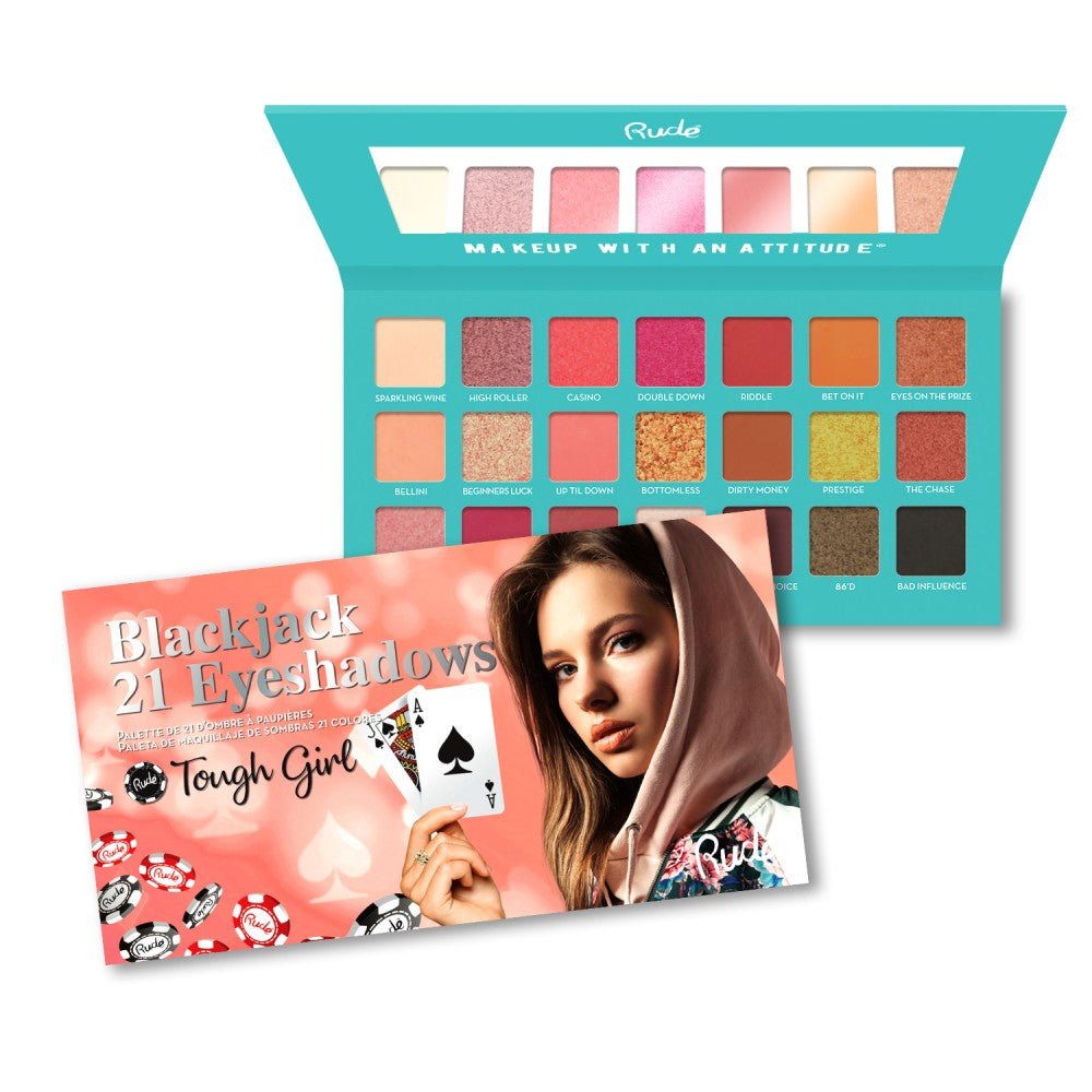 RU - 88063 : Blackjack 21 Eyeshadows - Tough Girl 6 PC - CosmeticholicRude88063EyesRude Cosmetics Blackjack 21 Eyeshadows Tough Girl Wholesale - Cosmeticholic