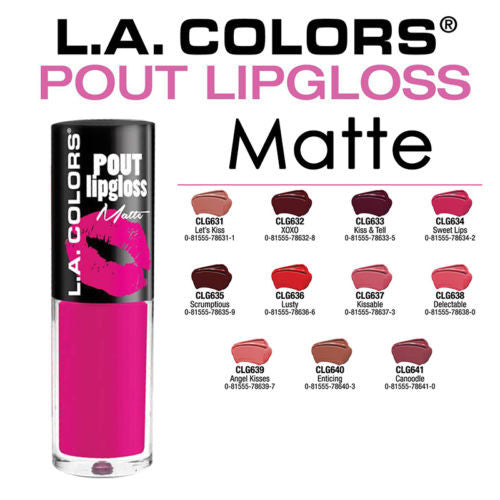 L.A. COLORS Pout Matte Lipgloss Cosmetics Wholesale-Cosmeticholic