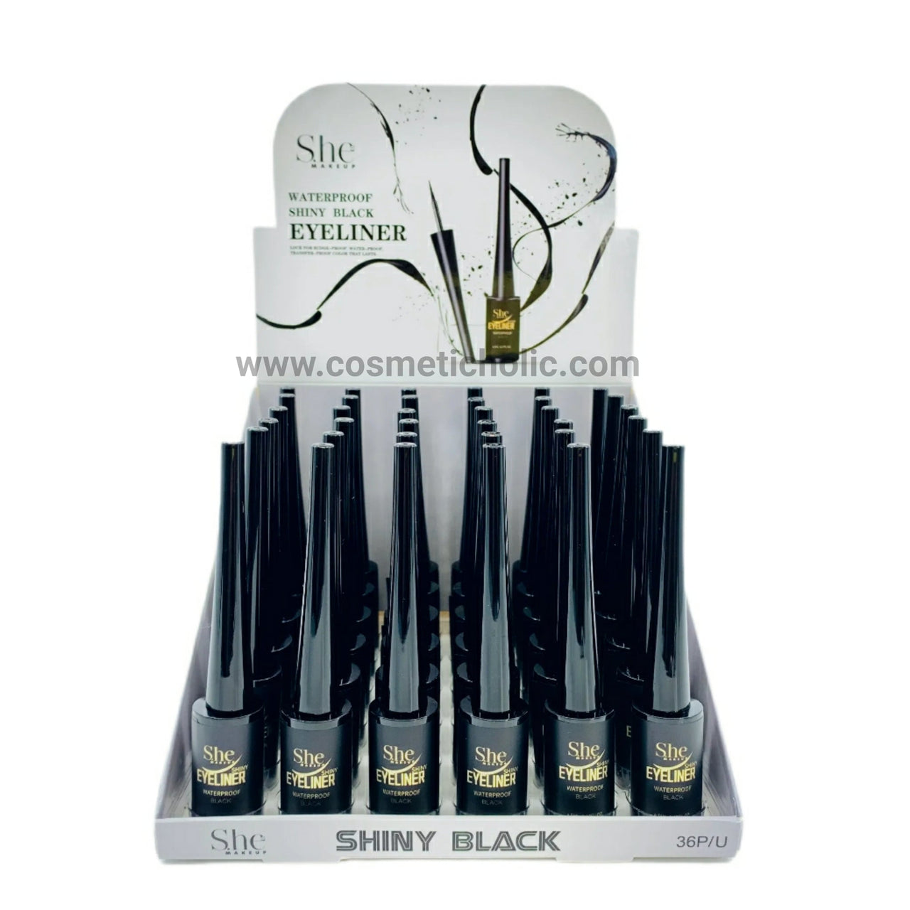 SH - EL02BK : Waterproof Shiney Black Eyeliner 3 DZ - Cosmeticholics.heSHEL02BKEyesSH - EL02BK : Waterproof Shiney Black Eyeliner 3 DZ