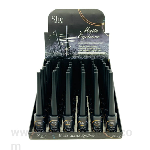 SH - EL02M : Black Matte Eyeliner 3 DZ - Cosmeticholics.heSHEL02MBKEyesSH - EL02M : Black Matte Eyeliner 3 DZ